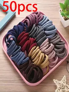 Random Color Simple High Elastic Hair Ties, Casual Versatile Hair Accessories for Women, Minimalist Ponytail Holder for Thick Hair for Daily Use, Ponytail Hairstyle, Elastic Hair Accessory
