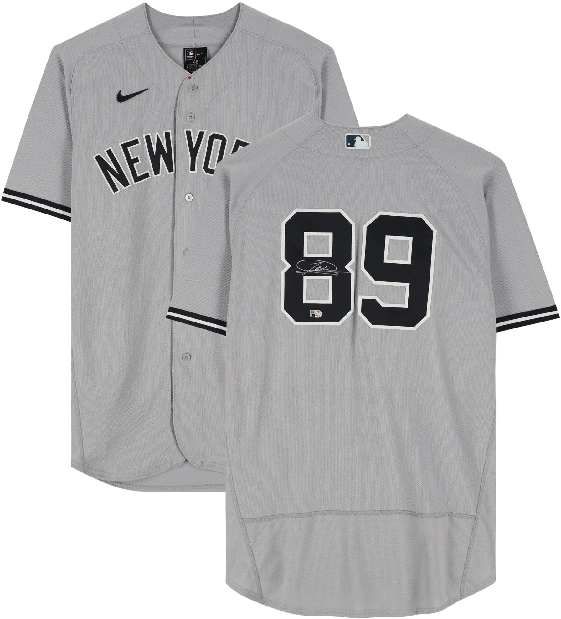 Jasson Dominguez New York Yankees Autographed Gray Nike Authentic Jersey - Fanatics Authentic Certified