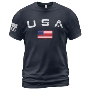 USA Flag Shirt, Vintage American Flag Graphic Tee, National Pride Flag Symbol Arms Tee Unisex T-Shirt, Patriotic Short Sleeve Crew Neck Top
