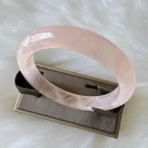 Natural Rose Quartz Bangle, Pink Crystal Bangle Bracelet, Pink Quartz Bracelet