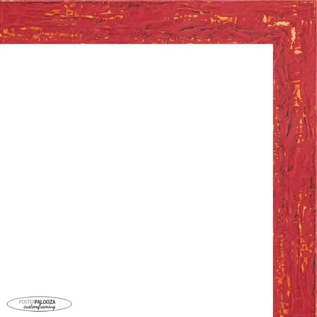 18x36 Shabby Chic Red Picture Frame - UV Acrylic, Foam Board Backing, Hanging Hardware