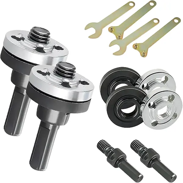 10mm Arbor Mandrel Connecting Rod Kit - Corrosion-Proof Metal Cutting Tool, 2 Complete Sets with Main Rods, Lower Pressure Plates, Universal Drill to Angle Grinder Converter (Christmas, Father’s Day Gift)