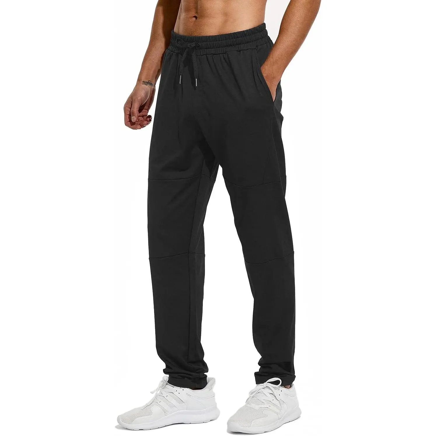 Tall Men's Multi-Size Long Length Sweatpants - 32"/34"/36"/38"/40" Inseam, Zipper Pockets, Workout Exercise Wear Joggers, Extra Tall