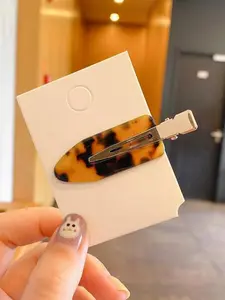 Leopard Print Hair Clips No-crease Hair Clips Styling Duck Bill Clips No-dent Alligator Hair Barrettes for Salon Hairstyle Hairdressing Bangs Waves Women Girl Makeup Application