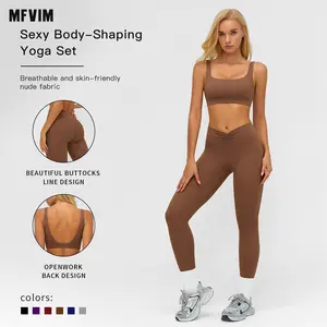MFVIM Women’s Quick-Dry Yoga Set, Snug Fleece-Lined Activewear, Winter Outdoor Running Sports Suit, European Style Workout, Sporty High Stretch