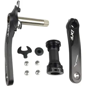 Crank Arm Set, 170mm 104 BCD Mountain  Crank Set with Bottom Bracket Crank and Chainring  for MTB BMX Road Bicyle, Compatible with , , Gaint (Black/Red/)