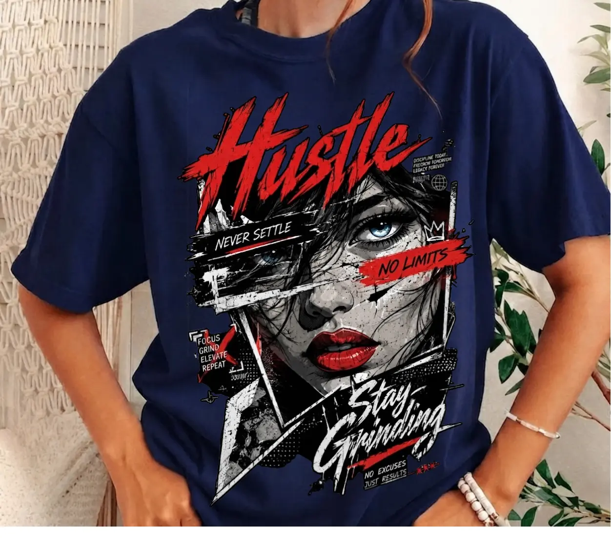 Hustle Never Settle T-Shirt, Motivational Graphic Tee, No Limits Hustle Shirt, Inspirational Streetwear, Gym Workout Gift