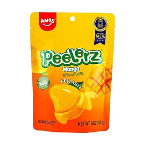 Amos Sweets Mango Gummy Candy - Real Fruit Juice Infused, Soft & Chewy, 170g Pack