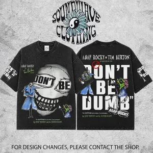 Rocky Don't Be Dumb 2026 Merch #11 - Asap Mob Fans High-quality Washed T-Shirt, Rakim Mayers Fan Shirt Hip-Hop Shirt, Don't Be Dumb Tour Merch, Gift For Flacko Rap Fan Graphic Tee