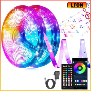 Led Lights for Bedroom 33ft Led Strip Lights with Remote RGB Color Changing Music Sync  Smart App Control ，Ultra Long RGB Color Changing LED Light Strips Kit with 44 Keys Ir Remote Led Lights for Bedroom, Kitchen, Home Decoration