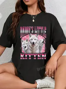 100% Cotton Daddy's Little Kitten Funny Cringe Meme Bootleg T-Shirt