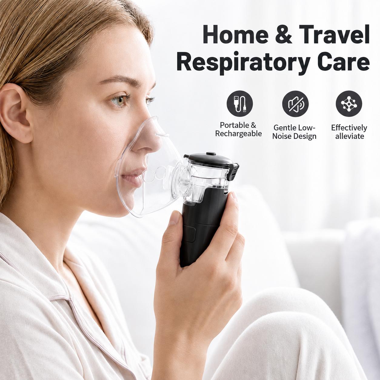 Portable Nebulizer, Rechargeable Nebulizer, Auto Clean & Dual Mode, USB-powered, Handheld Nebulizer - For Adults & Kids, Silent Operation, Easy-to-Clean Mesh
