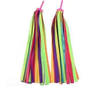 U-LIAN Kids Bicycle Tassel Ribbon,Children Scooter Handlebar Streamers Bicycle Grips Ribbon Baby Carrier Accessories Easy Attach to Bike's Handlebars-