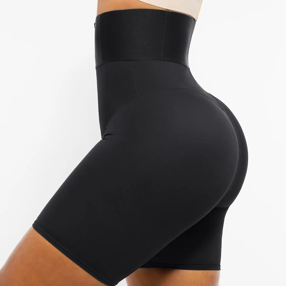 Zipper-Front Shorts-Black