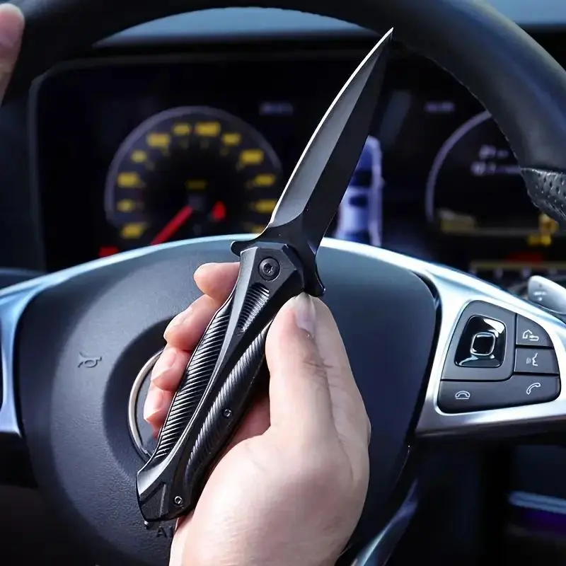 Fast-Action Tactical Companion: Quick, One-Handed Opening Folding Knife with a Secure Liner Lock - Your Reliable EDC Tool for Camping, Survival & Daily Use