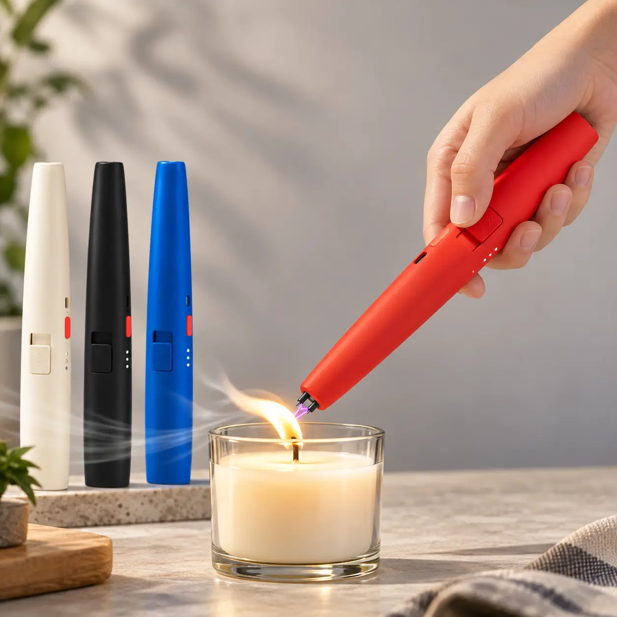 TYKOON Rechargeable Plasma Arc Lighter, 2-in-1 Electric Lighter with LED Flashlight, Butane-Free Wind-Resistant, USB Rechargeable for Candles, Kitchen, Camping and Fire Pits