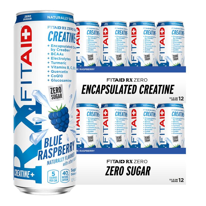 FITAID RX Zero Sugar CREATINE Clean Workout Recovery Sports Drink Blue ...