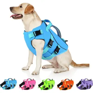 Dog Life Jacket with Double Rescue Handle, Reflective Dog Life Vest for Swimming Boating, Adjustable Pet Swim Vest Dog Flotation Device for Small Medium Large Dogs - Blue XS