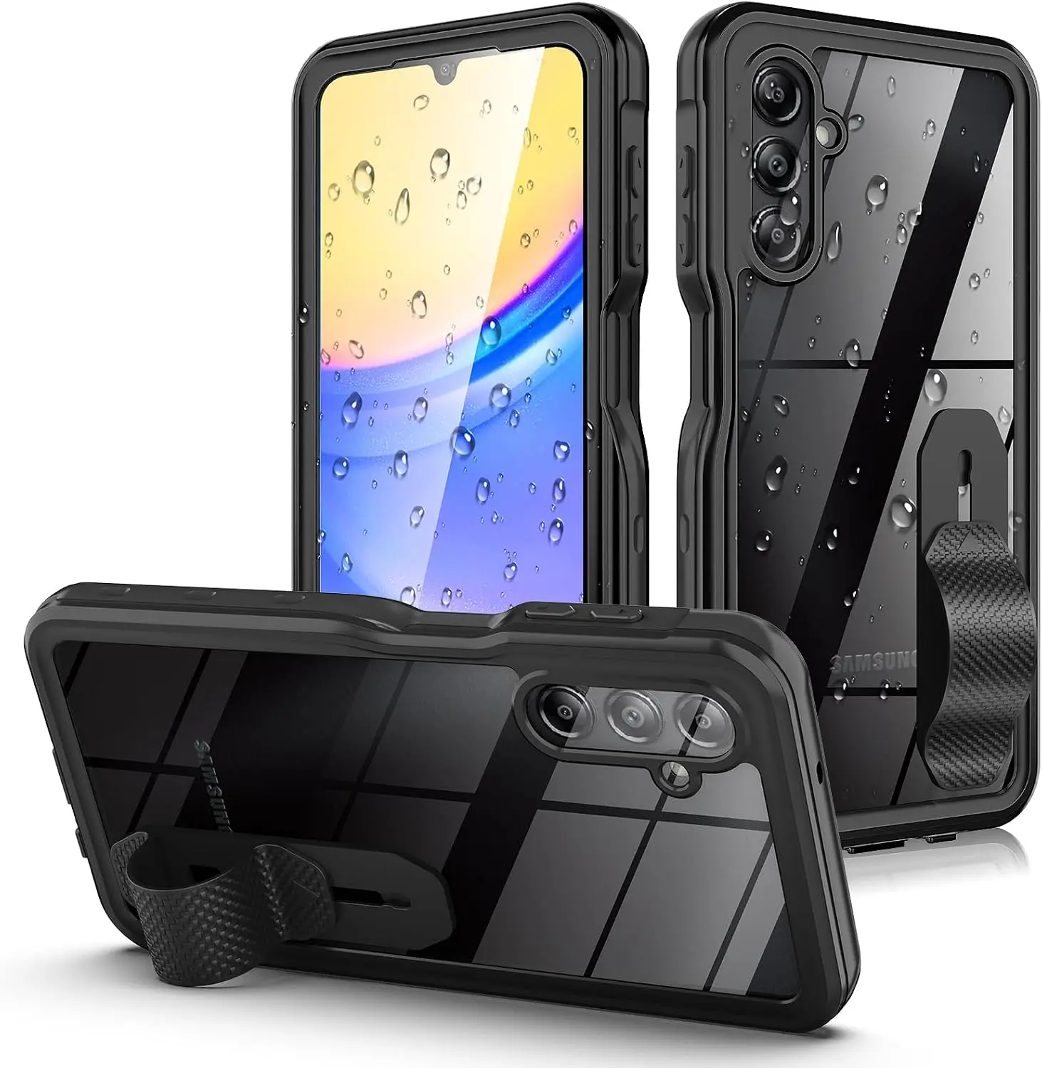 for Samsung Galaxy A15 5G Waterproof Case with Built-in Screen Protector-Rugged Full Body Dustproof Shockproof Drop Proof Protective Case with Cell Phone Ring Holder for Samsung A15 5G Phone Case