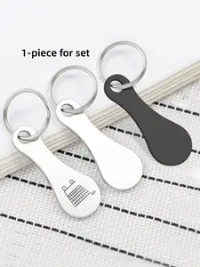 A stainless steel shopping cart token Kevchain, solid color, a simple pendant, Minimalist design keychain, suitable for daily wear, vacation and dating occasions, and a small gift