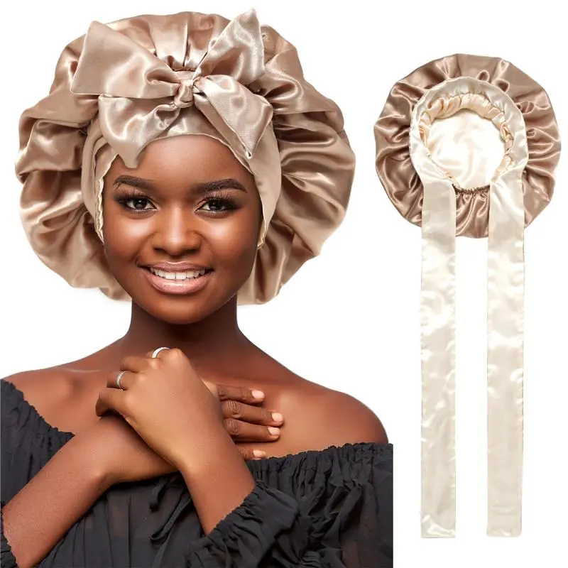 Mulberry Silk Bonnet for Sleeping Women Girls, Large Double  display picture 3