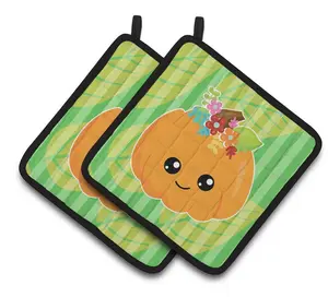 Pumpkin Fall Pair of Pot Holders BB6796PTHD