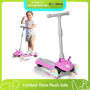 ScootHop K3 Electric Scooter for Kids Ages 3-8 with LED Light-Up Wheels 3 Adjustable Heights C-Shaped Handle Lean-to Steer Design Gift for Boys and Girls New Upgraded Lithium Battery 5-8 Miles Range Safety TikTokShopSpring Glow Up