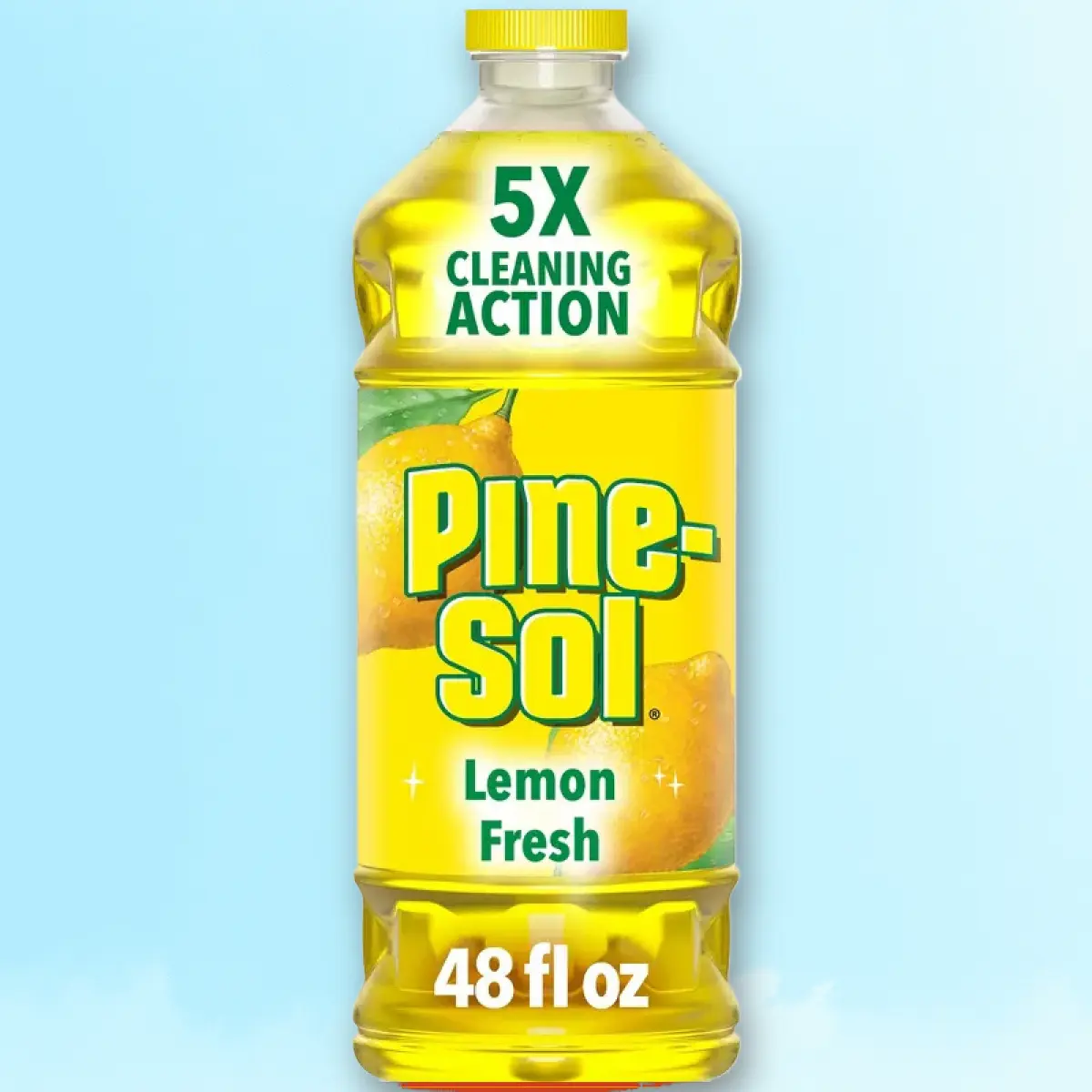 Pine-Sol Lemon Fresh All-Purpose Cleaner 48oz - Multi-Surface Cleaner, Lemon Scent, for Home, Kitchen, Bathroom, 48oz, Powerful Cleaning, Fresh Scent