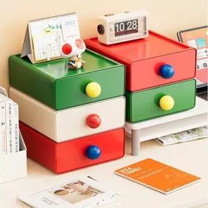 Desktop Storage Organizer, Dopamine Colorful Compact Drawer Style, Stationery & Supplies Holder, Cute Desk Accessory for Office Home