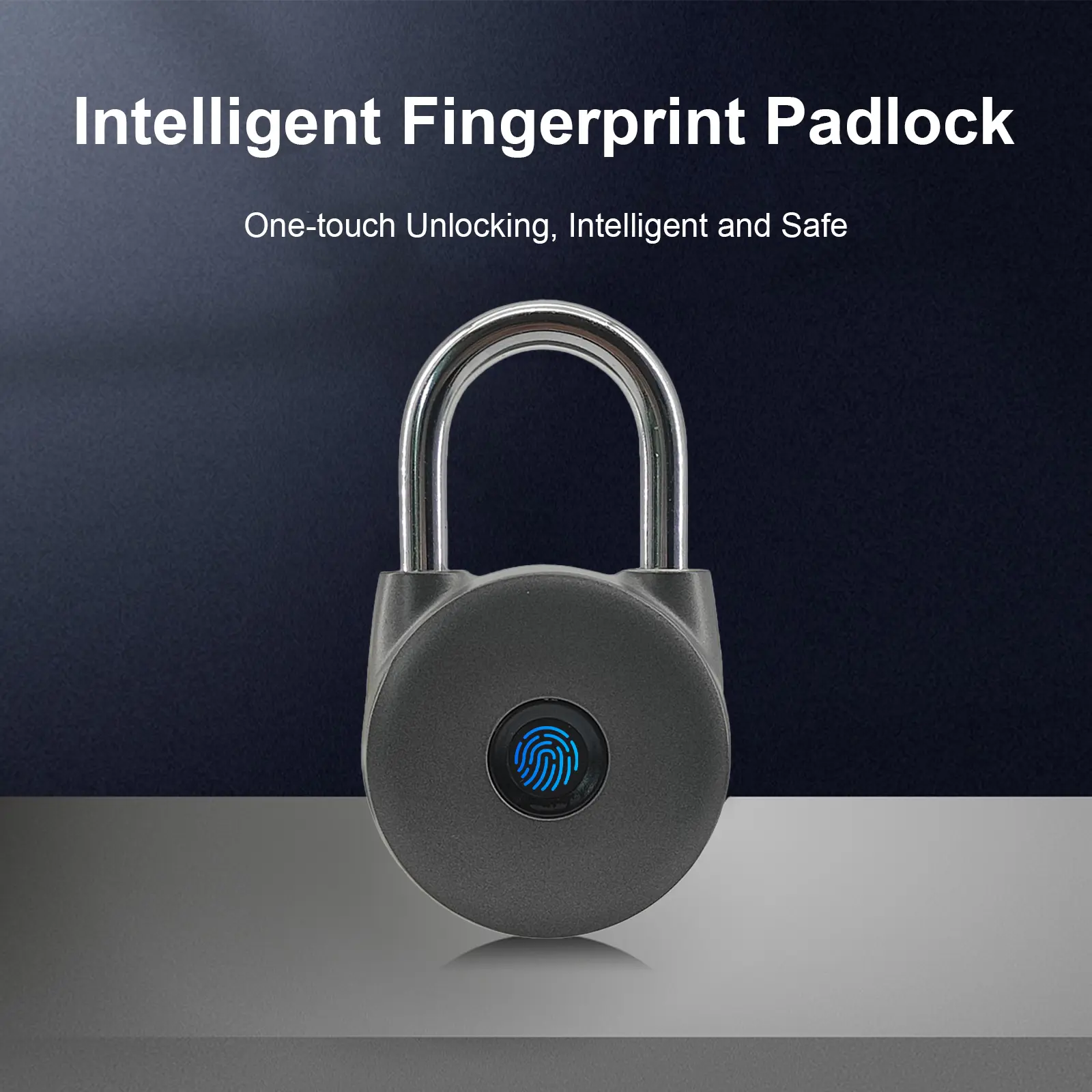 Biometric Fingerprint Combination Padlock, Intelligent Safe BTS Smart Keyless Lock with USB Recharge, Electronic Key Backup, 20 FP Capacity, IP55 Waterproof, 2000x Battery Uses, Digital Interface Easy-to-Use Combination Padlock for Luggage, Gym Locker, Bi