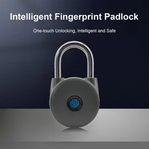 Smart Fingerprint Padlock, USB Rechargeable Keyless Lock with Electronic Key Backup, 20 FP Capacity, IP55 Waterproof, 2000x Use Battery, for Luggage, Gym Locker, Backpack, Cabinet, Door
