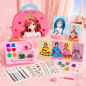Special Diamond Painting & Princess Book Makeup Craft Kits Foil Art Books Set Play on Paper,Art Educational Toys Crafts Kit for Girl Handcraft #Summervibes#Summervibes