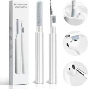 Earbuds Cleaning Kit Earphone Cleaner Multi-Function Cleaning Pen with Soft Brush Flocking Sponge Dust Removal Tool for Bluetooth Ear Buds iPhone Charging Port Speaker Electronics