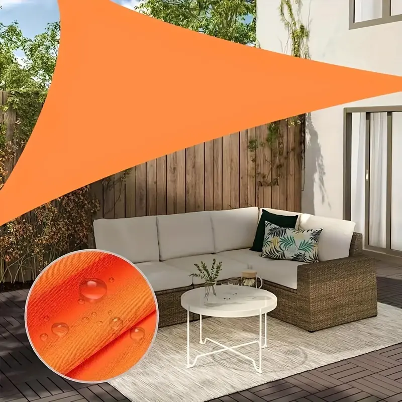 1pc Outdoor Triangle Canopy, Courtyard Balcony Sunshade Sail, Folding Sunshade Shed Landscape Rain Shed, Suitable Terrace/Yard/Deck//Outdoor Activities