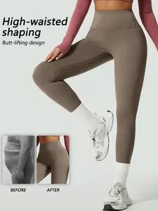 Women's Soft Abdomen Control Yoga Pants, Tight-Fitting Gym Training Long Pants, Outdoor Running Cycling Hiking Sportswear, Gym Workout Leggings