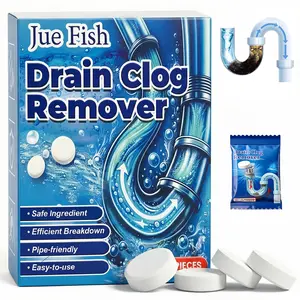 [Frsara]Strong Drain Effervescent Tablet for Kitchen & Bathroom Pipes, Dissolves 200 Clogs, Kills 99% Bacteria, Removes Odors, Unscented, 1 Box