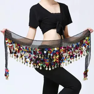 Belly Dance Waist Chain Copper Coin Belt, Dance Skirt Arm Scarf, Festival Practice Hip Scarf, Multi-Color Options