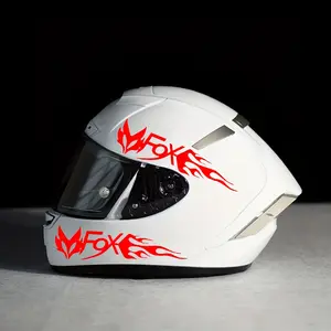 4PCS/SET "FOX + Red Flame" Street Trendy Flame Sticker Personalized Decal For Skateboard Deck, Car Door, Backpack Exterior Cross-border Hot Street Sports Goodie Adds Trendy + Sharp Vibe of FOX Flame Fits Trendy Items Top For Street Trendy Flame Fans