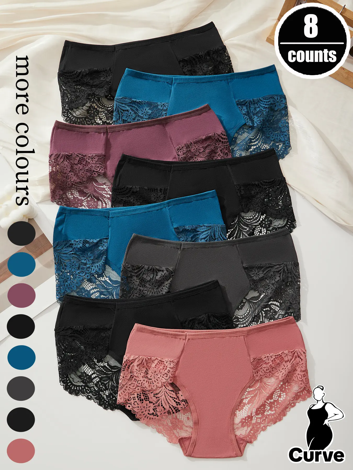 Women's Plus Size Lace Thong Panties, High Waisted Underwear, High Waist  Fitted Design, Breathable & Lightweight, All Season Comfort, Elegant Style,  Lace Trim Panty - TikTok Shop