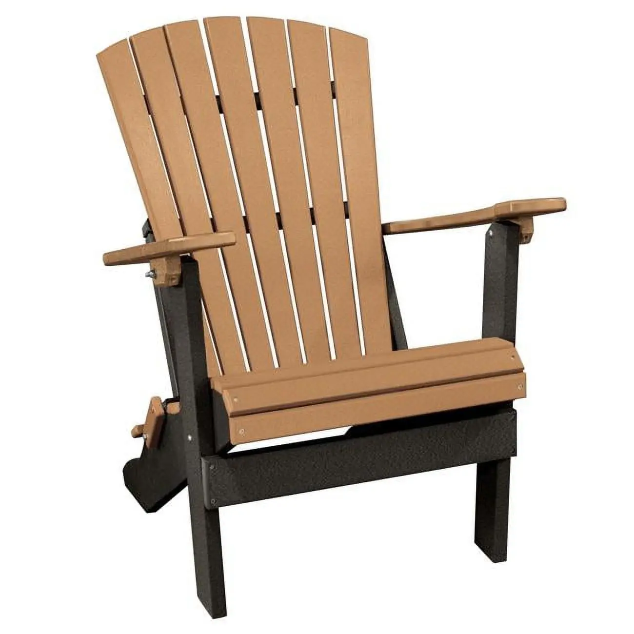 American Furniture Classics 519CBK Folding Adirondack Chair with Black Base, Cedar