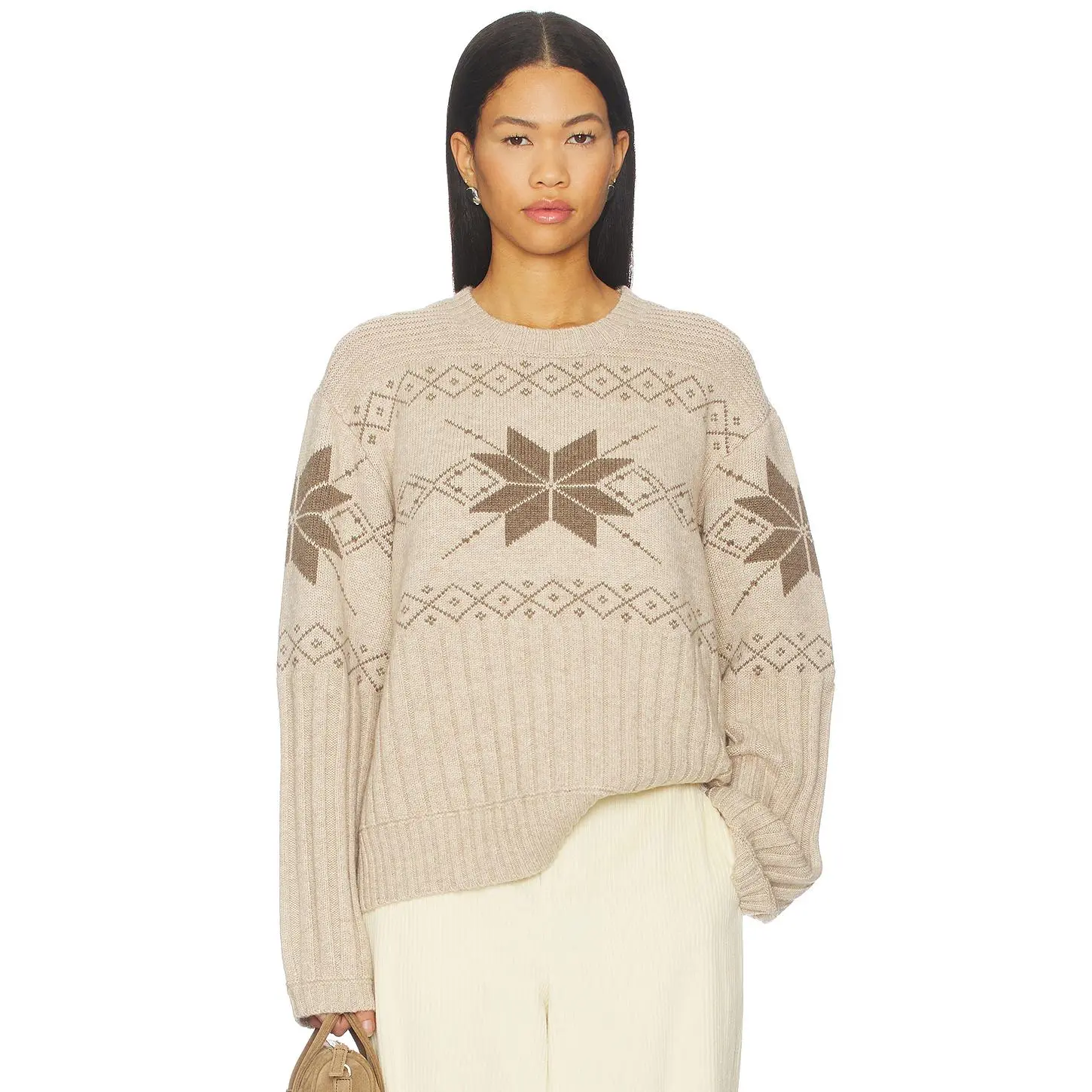 Tularosa Sammara Fair Isle Sweater in Tan Multi