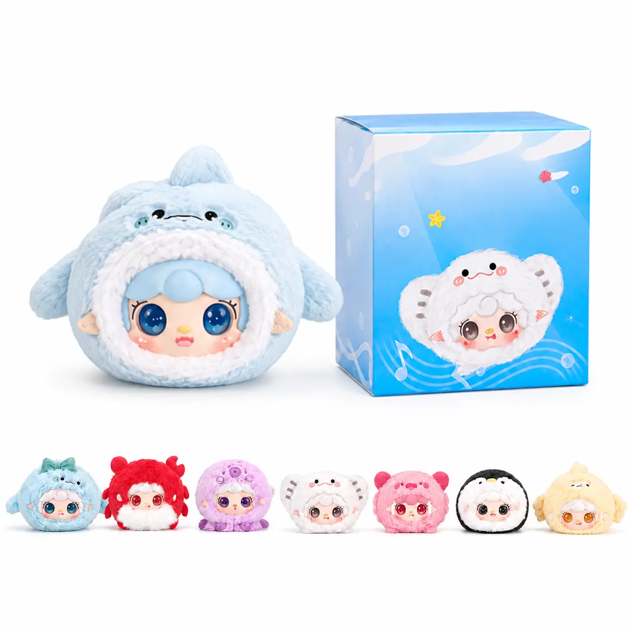 Yooki Ocean Babies Blind Box - Mystery Cute Collectible Figure, Random Surprise Toy for Desk Display, Birthday Gift