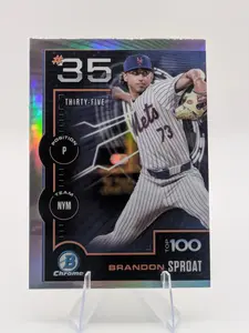 2025 Bowman Chrome Prospect Top 100 Brandon Sproat #35 - New York Mets - New Pack Fresh