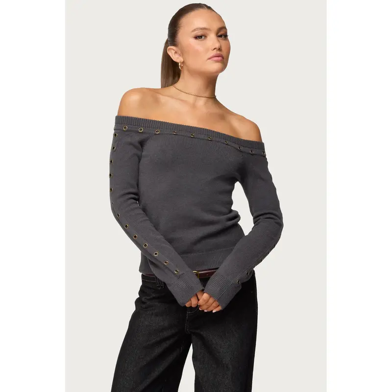 Off shoulder knit top - TikTok Shop