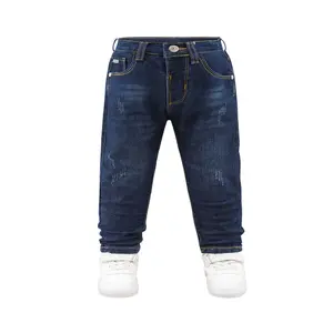 Boys' Classic Stretch Denim Jeans-Comfortable Fit, Durable Cotton Blend, Machine Washable, Four-Season Wear, Size 2t-14t