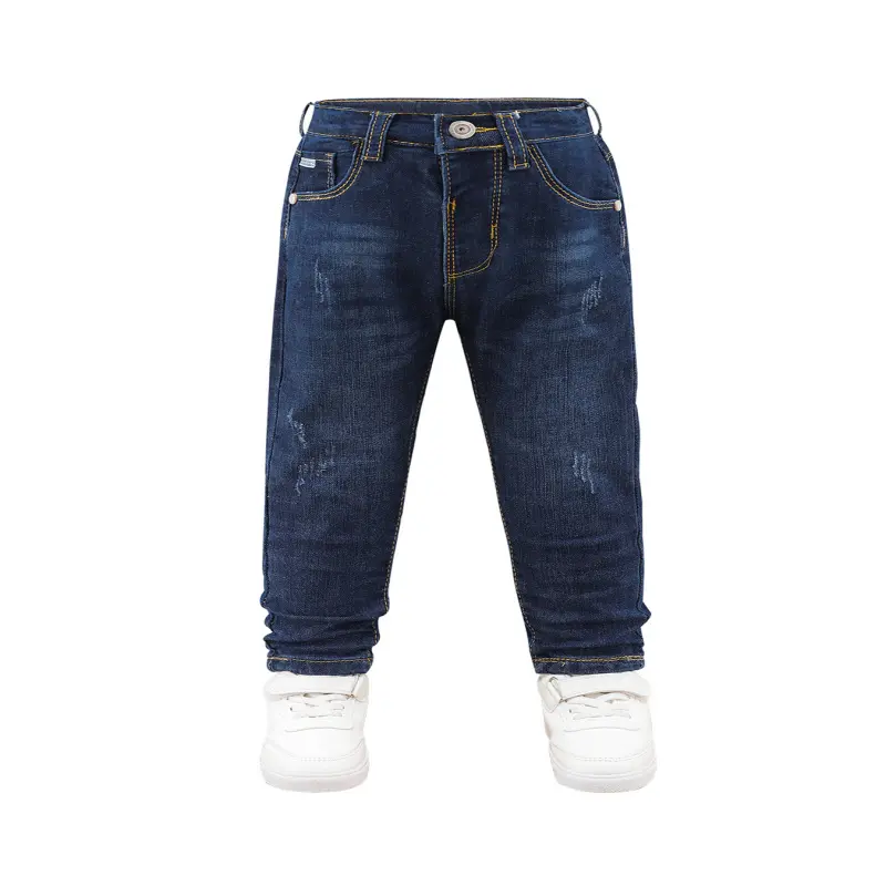Boys Classic Stretch Jeans - Comfortable Fit, Durable Cotton Blend Fabric, Machine Washable, Suitable for Four Seasons, Sizes 2T-14T