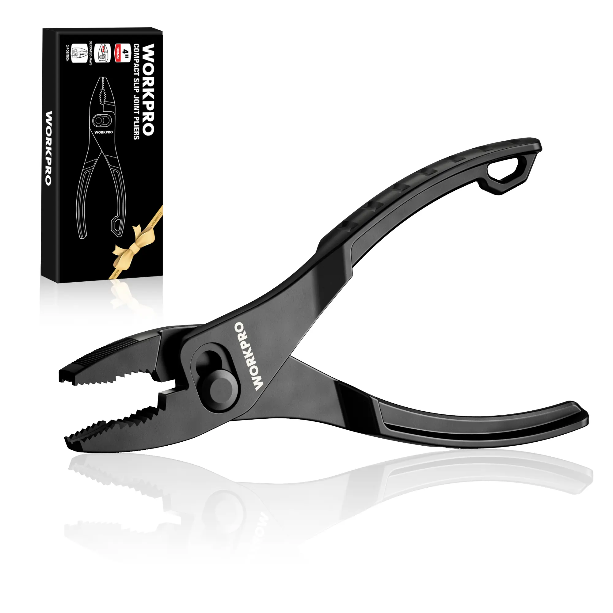 #summersale WORKPRO 4.5 Inch Long Nose Slip Joint Pliers/4 Inch Slip Joint Pliers, High-Toughness Alloy Steel Adjustable Pliers with Two-Position Smooth Switch, Anti-Rust Coating, Small Pliers for Tight Spaces & Versatile Use