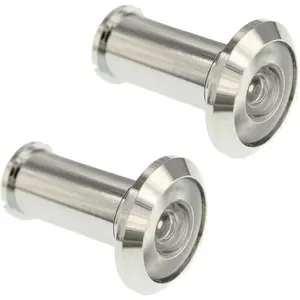 2-PCS 180-degree Door Peephole Viewer for 1-1/2" to 2-1/4" Doors, Bright Chrome, Wide Angle Viewing Enhance Security Convenience Easy Installation Durable Design
