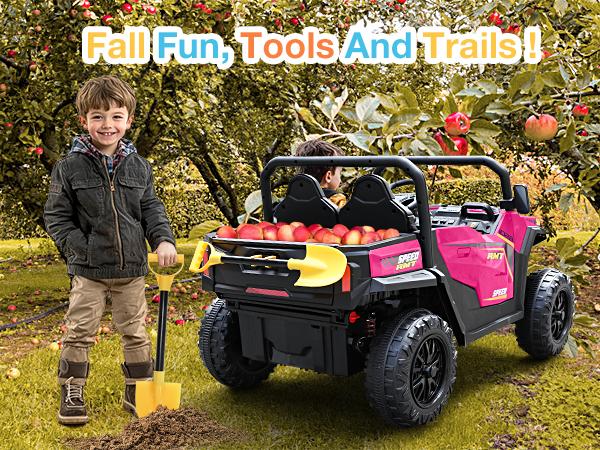 FUNTOK 24V Kids Electric Car for Kids, 2 Seater UTV Electric Car with Remote Control, 4x200W Motor, 4WD/2WD, Max 5 MPH, LED Lights, Music, Bluetooth, Electric Car for Boys & Girls Steering Wheel FUNTOK 24V Kids Electric Car for Kids, 2 Seater UTV Electric Car with Remote Control, 4x200W Motor, 4WD/2WD, Max 5 MPH, LED Lights, Music, Bluetooth, Electric Car for Boys & Girls Steering Wheel