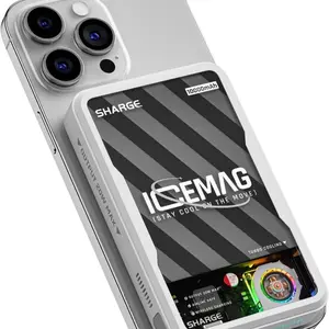 ICEMAG Magnetic Power Bank, World's First 10000mAh Battery Pack with Active Cooling for MagSafe, Transparent Portable Charger with 20W USB-C Input/Output for iPhone14/13/12 Pro/Pro Max/Mini
